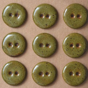18mm ceramic buttons deep olive speckle