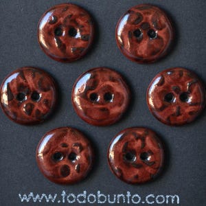 7pcs. 17/18 mm ceramic buttons cinnabar
