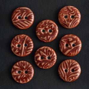 8pcs. 15-16 mm porcelain buttons cinnabar