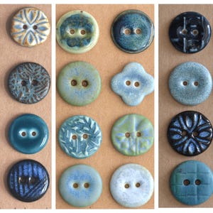 17-19 mm ceramic buttons mix blue