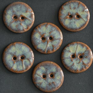 6pcs. 23 mm ceramic buttons lagoon