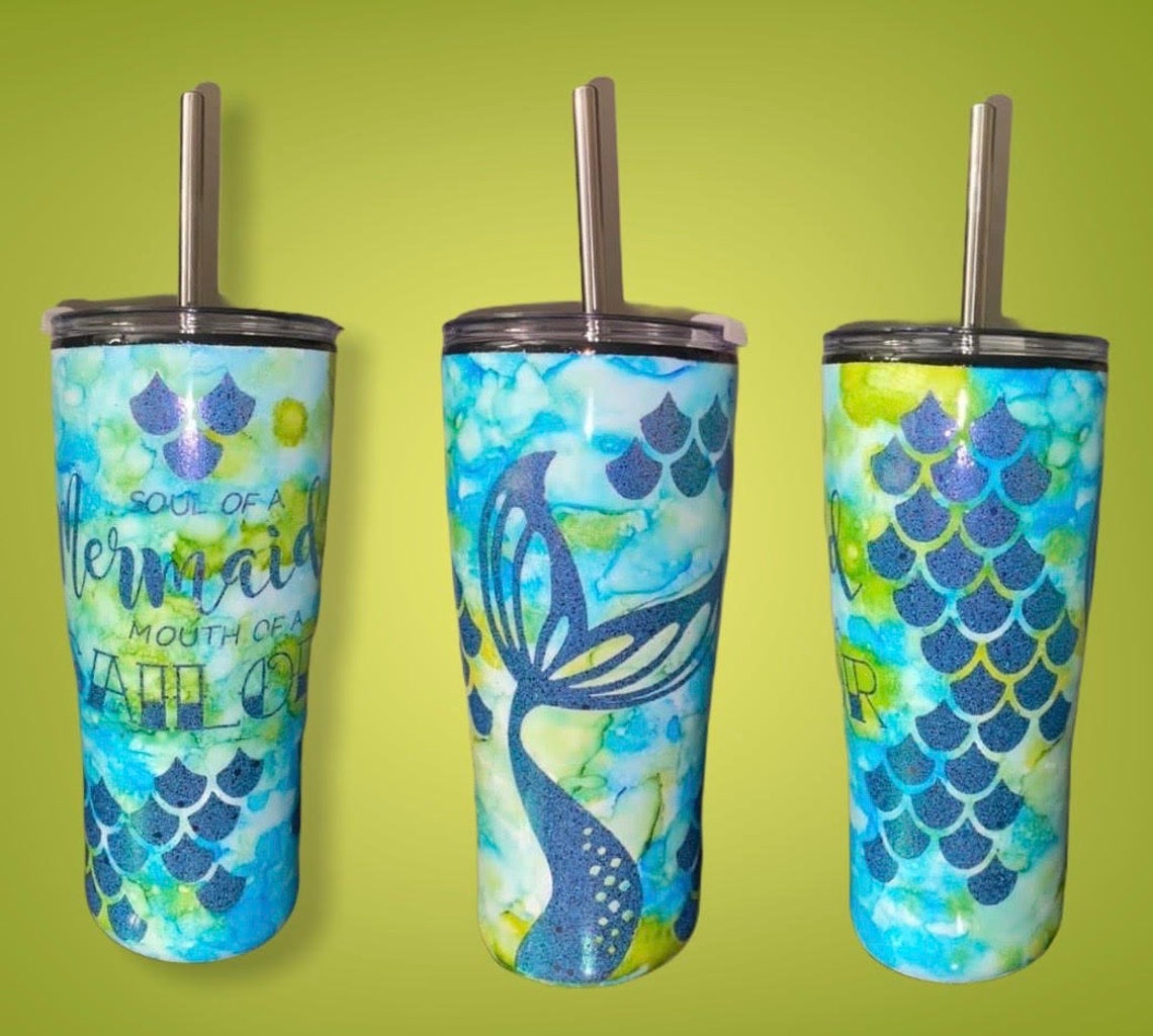 Mermaid Tumbler Sailor Tumbler Custom Tumbler Resin Etsy
