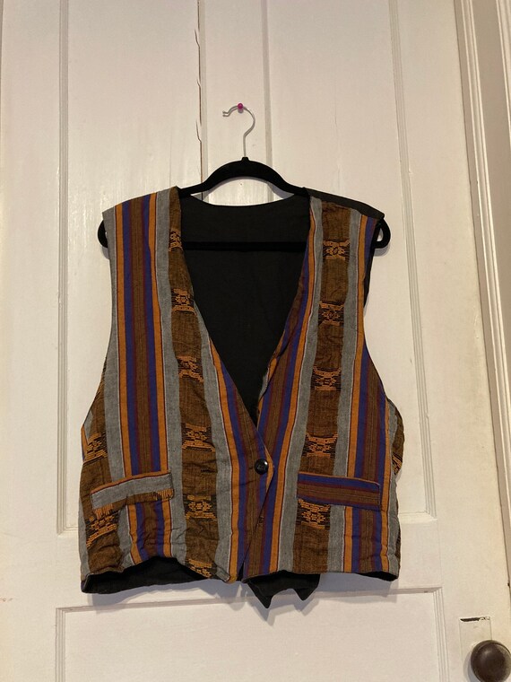 Funky african animal patterned top by Jeffry Collection 80s 90s