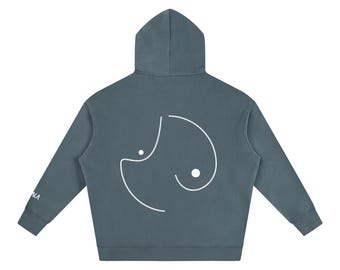 Lala Classic Logo Line Art Oversize Fleeced Hoodie