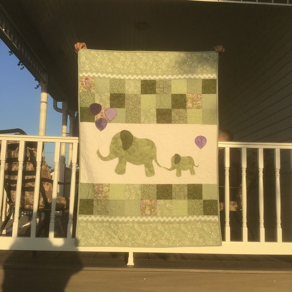Green Baby Quilt Etsy