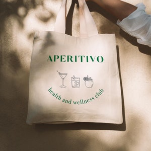 Aperitivo Tote Bag, country club aesthetic bag, bridesmaid gift, bridesmaid tote bag, beach tote bag, bachelorette tote bag gift