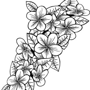 Plumeria hawaïen SVG PNG DXF fichier fichier de gravure laser couper fichier (fichier incliné)