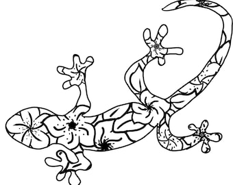 Gecko Hawaii SVG PNG File Laser etch bestand cut bestand