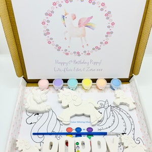 Personalised Unicorn pottery painting children’s activity sets for birthday/ favours/crafts . Free shipping .t
