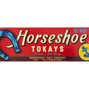 Horseshoe Tokays Label - Original