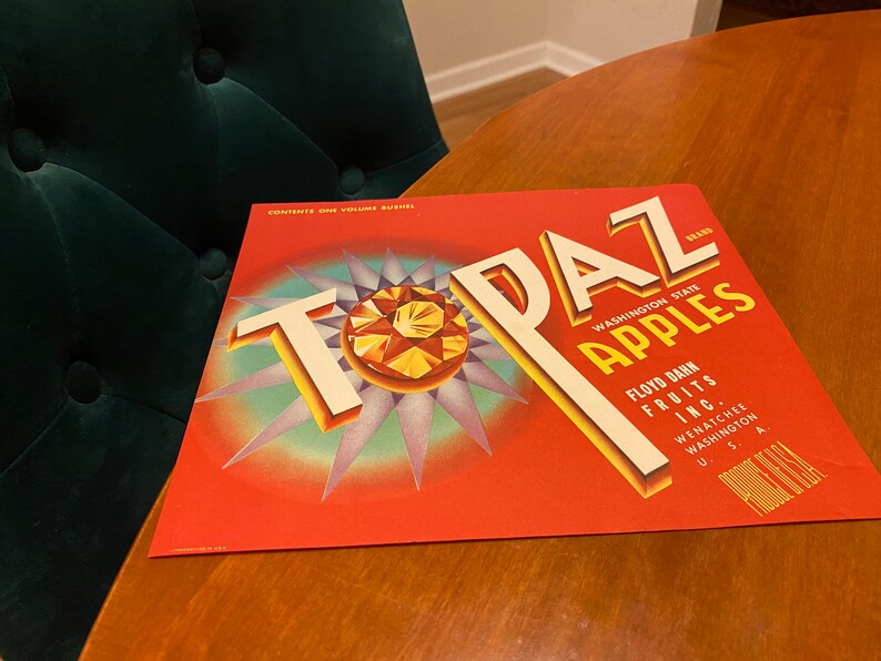 Original Topaz Brand Apples Crate Label