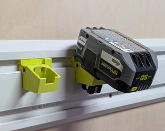Ryobi ONE+ 18V Battery Holder | GearTrack GearWall Mount | Garage Tool Storage