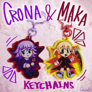 Soul Eater Acrylic Keychain Charms - Crona and Maka