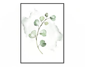 Watercolor Eucalyptus Print, Watercolor Eucalyptus Wall Art, Eucalyptus Wall Art Print, Eucalyptus Wall Art | Watercolor Botanical Art