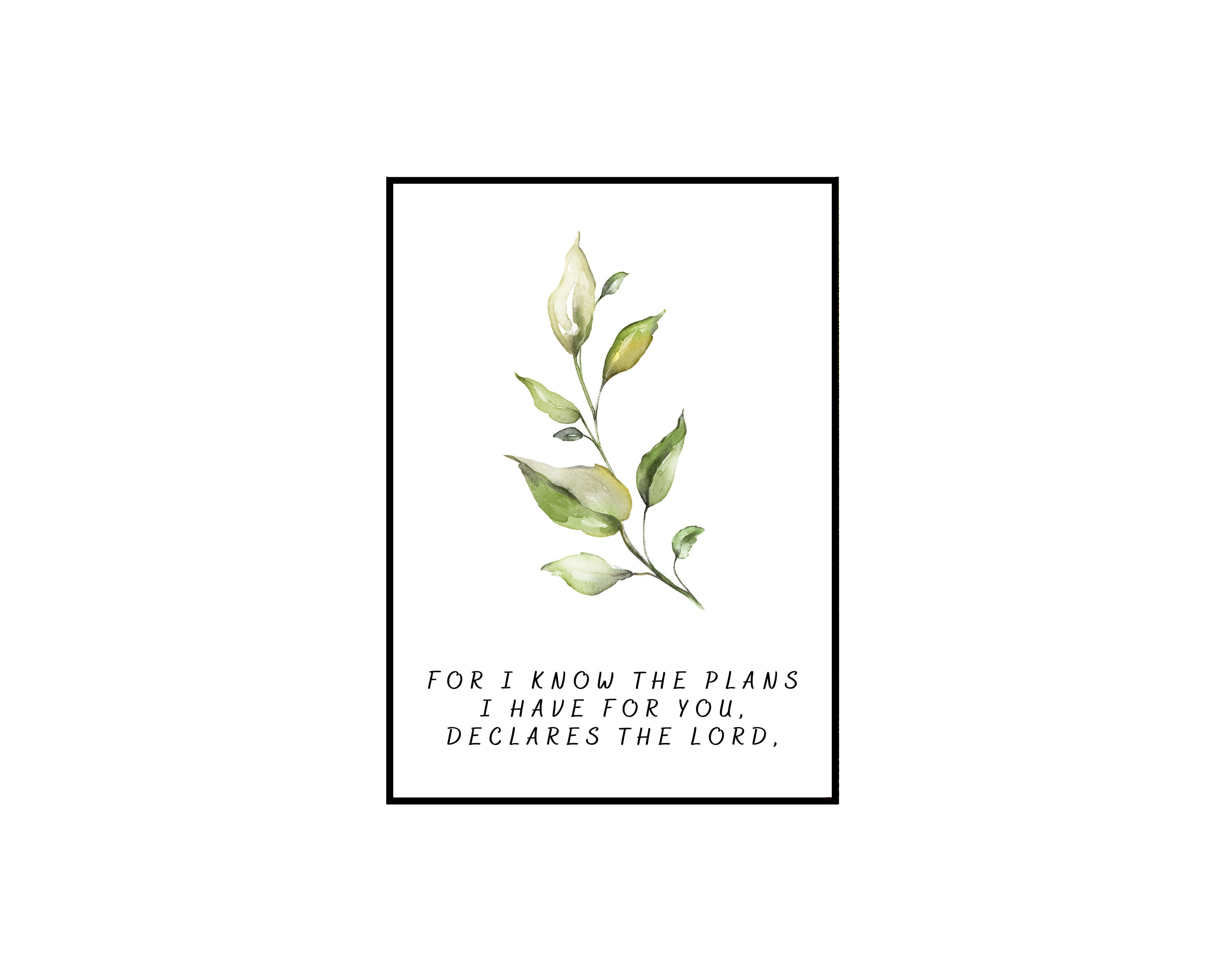 Jeremiah 29:11 Wall Art Print, for I Know the Plans I Have for You ...