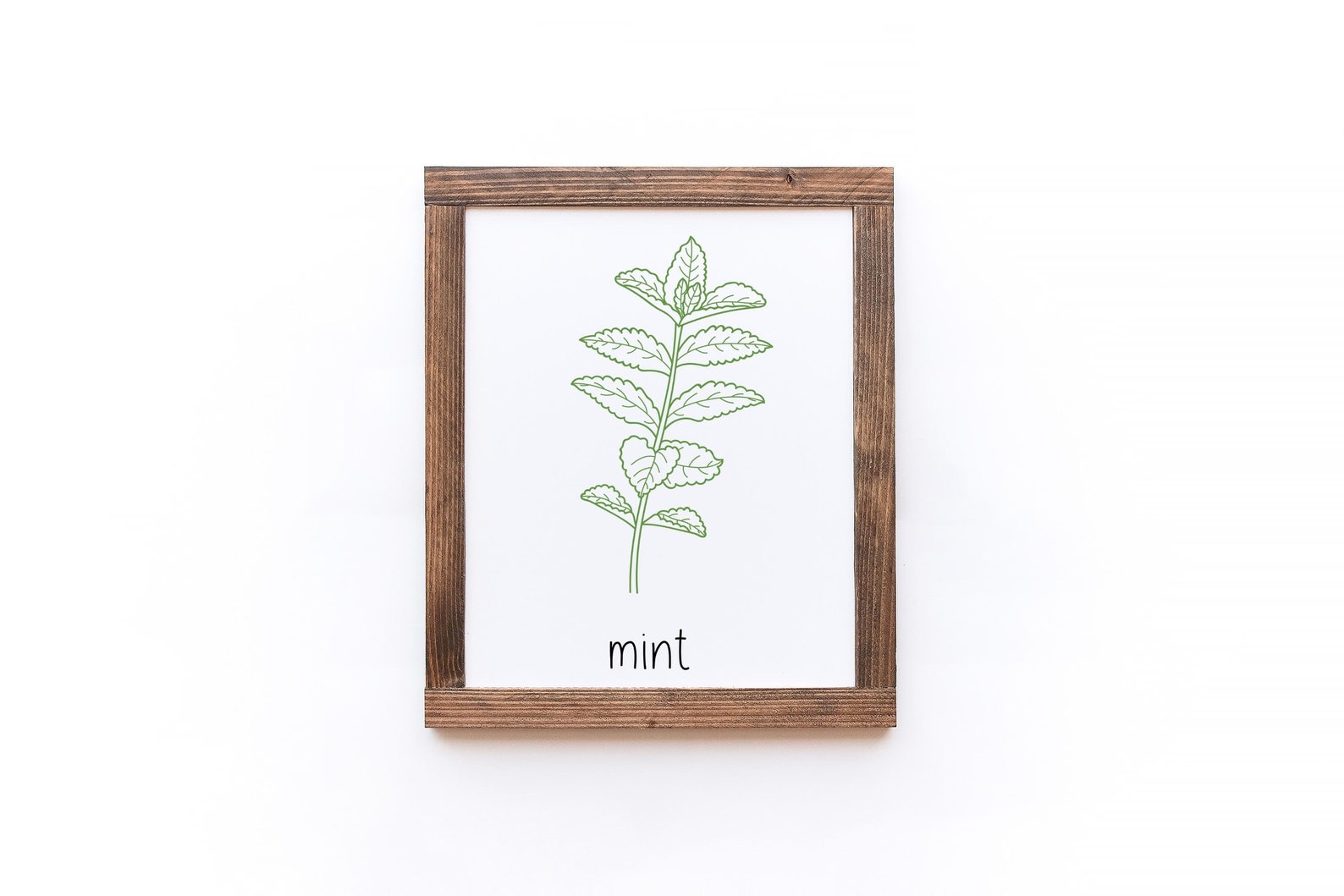 Herb Wall Art Wood Framed Wall Art Herb Print Set Set of Etsy