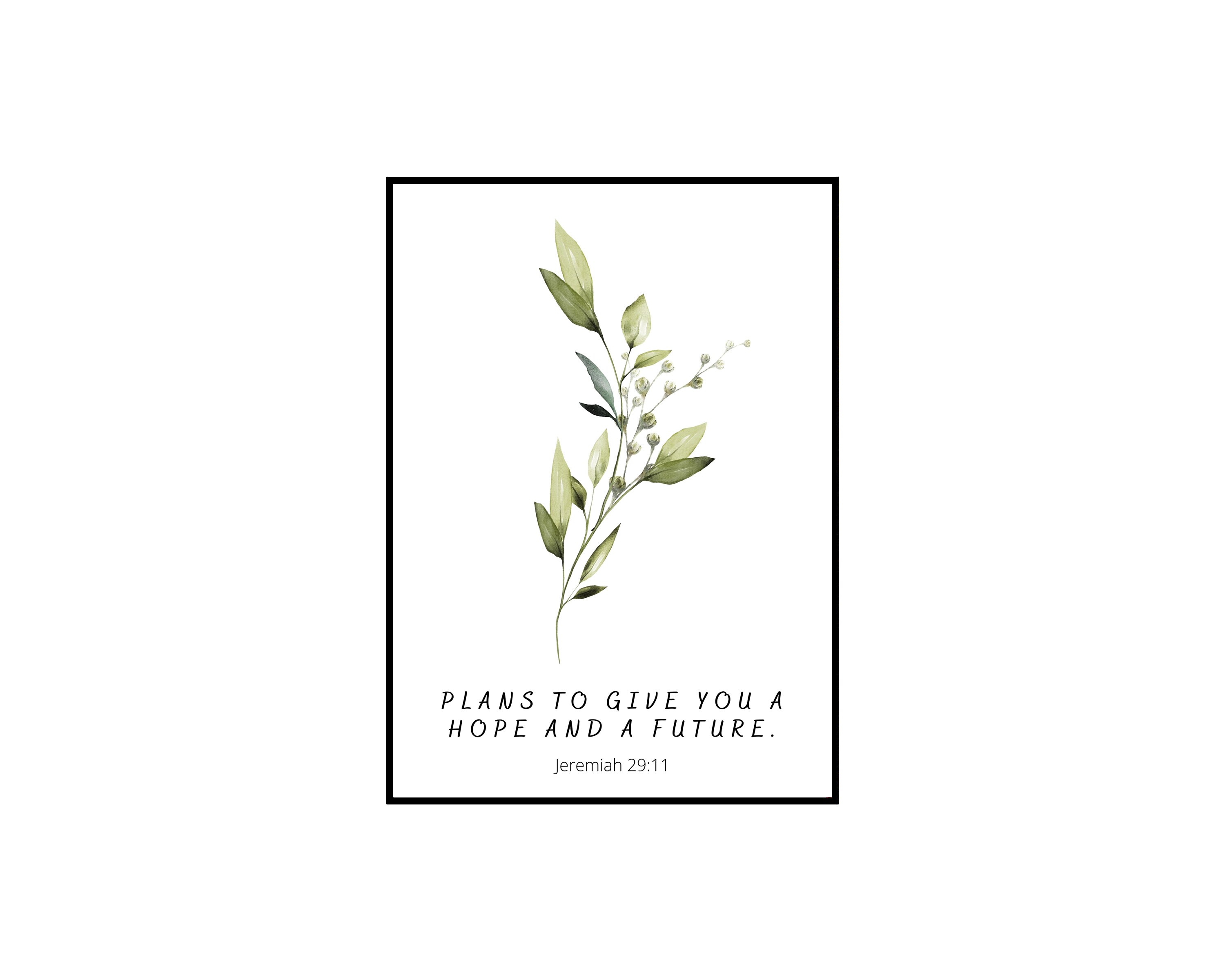 Jeremiah 29:11 Wall Art Print, for I Know the Plans I Have for You ...