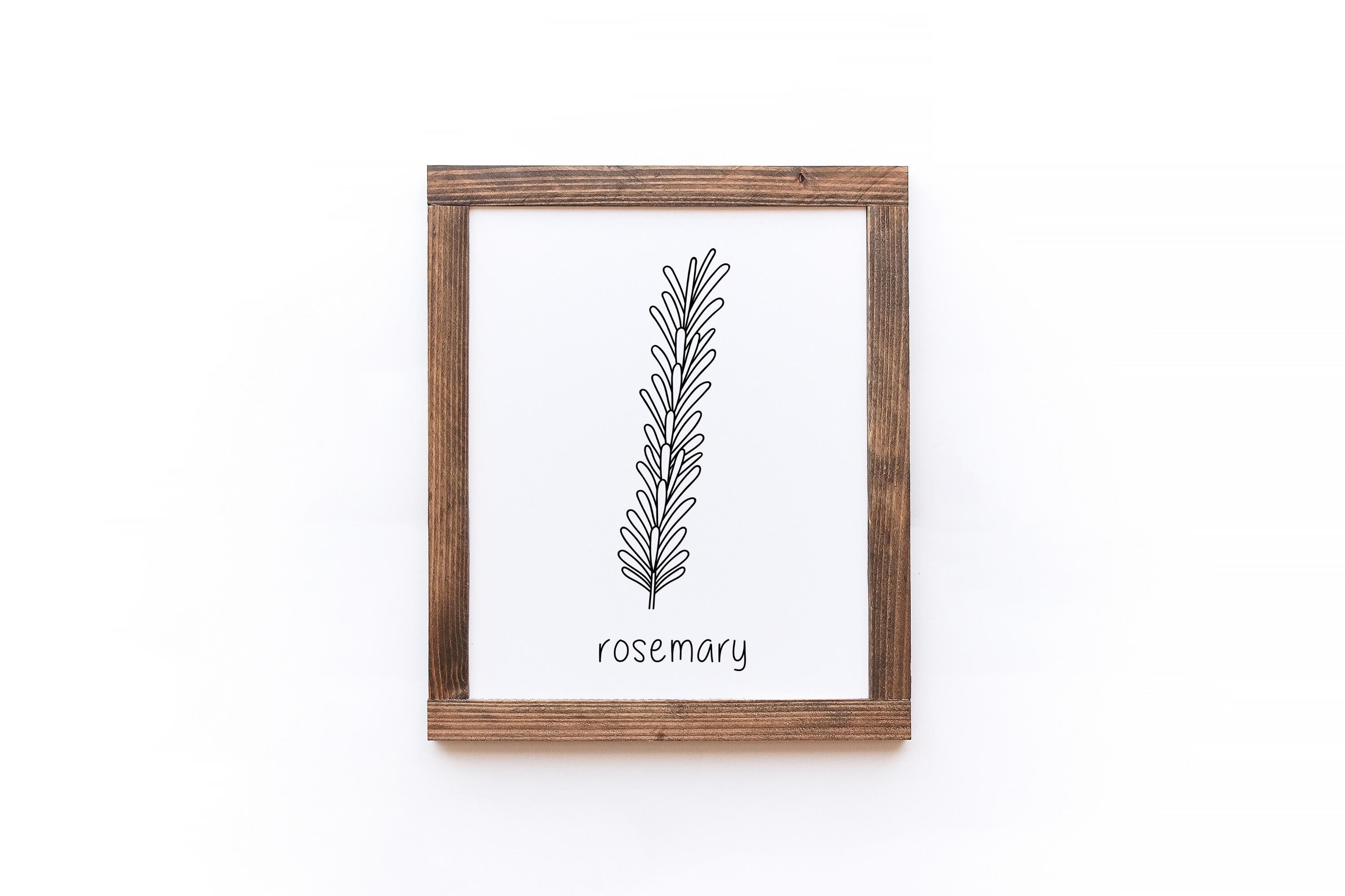 Herb Wall Art Wood Framed Wall Art Herb Print Set Set of Etsy