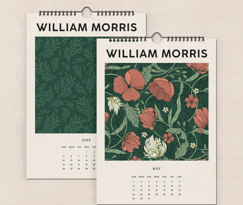 20222023 William Morris Calendar A3 Calendar 20222023 Etsy Canada
