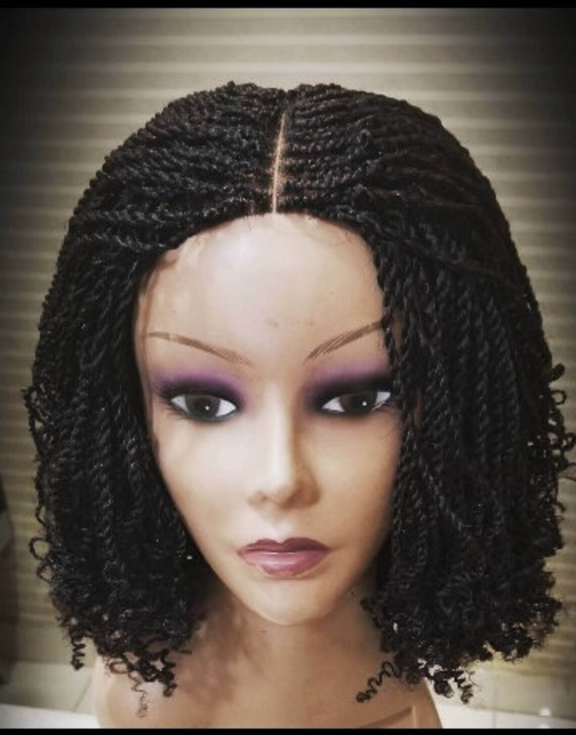 African Kinky Twists Wig with Lace Closure Tightly Handmade Etsy