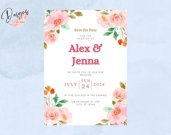 Floral Garden Save the Date Template