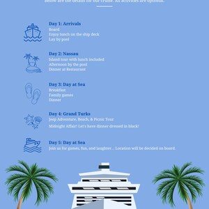 Cruise Itinerary Template - Etsy
