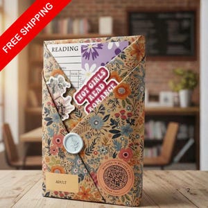 Blind Date With A Book Floral, Muslim Author, Floral Wrapped Gift - Book Gift Set, Bookmark, Stickers, Reading List