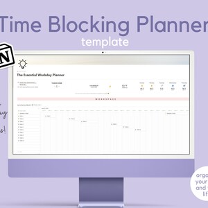 Notion Time Blocking Planner, Digital Academic Planner, Digital Productivity Planner, Hourly Digital Planner, Undated Study Planner