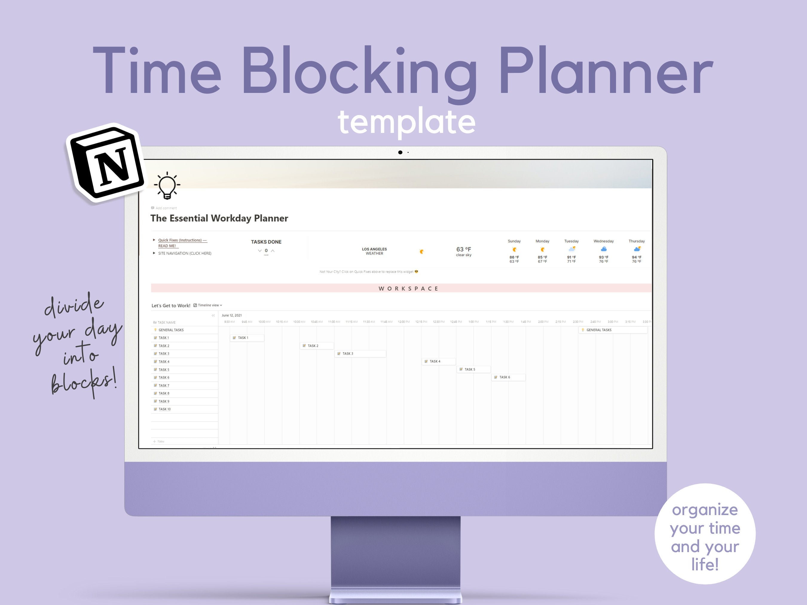 Notion time blocking template free