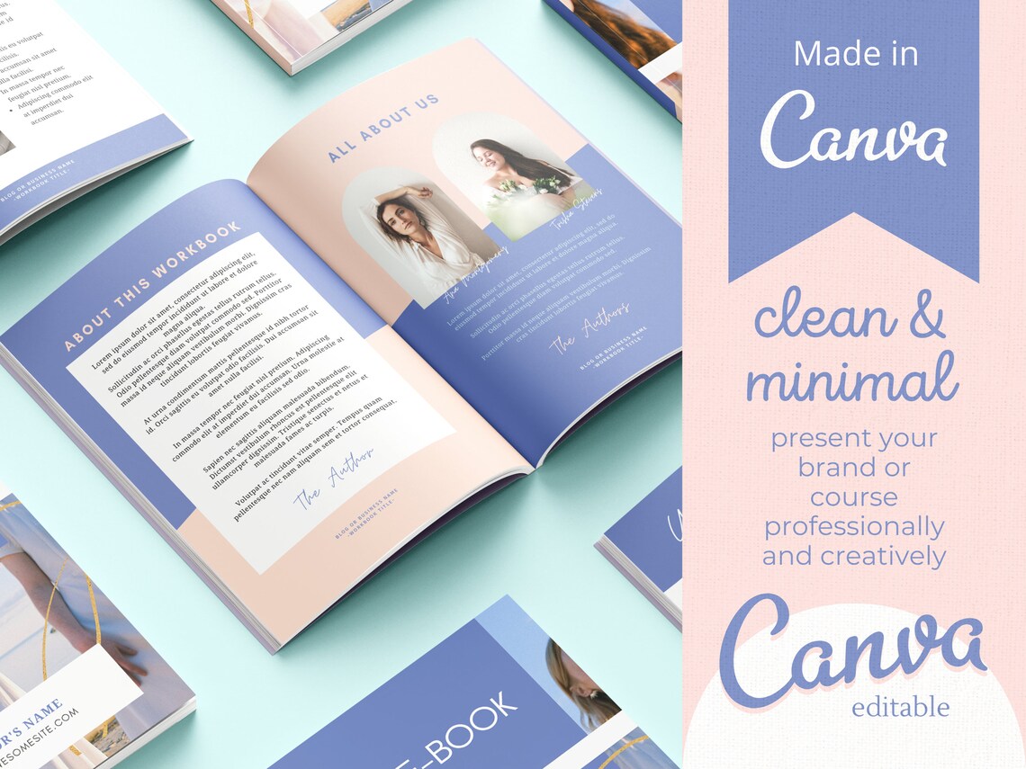 Pastel Canva Ebook Template Minimalist Workbook Template Etsy