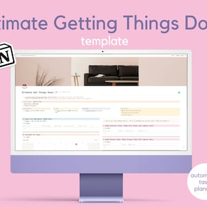 Notion All In One Getting Things Done - GTD Notion Template, Notion Study and Productivity Template, Digital Daily Notion Academic Planner