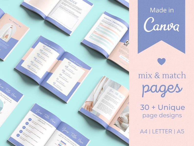 Pastel Canva Ebook Template Minimalist Workbook Template Etsy