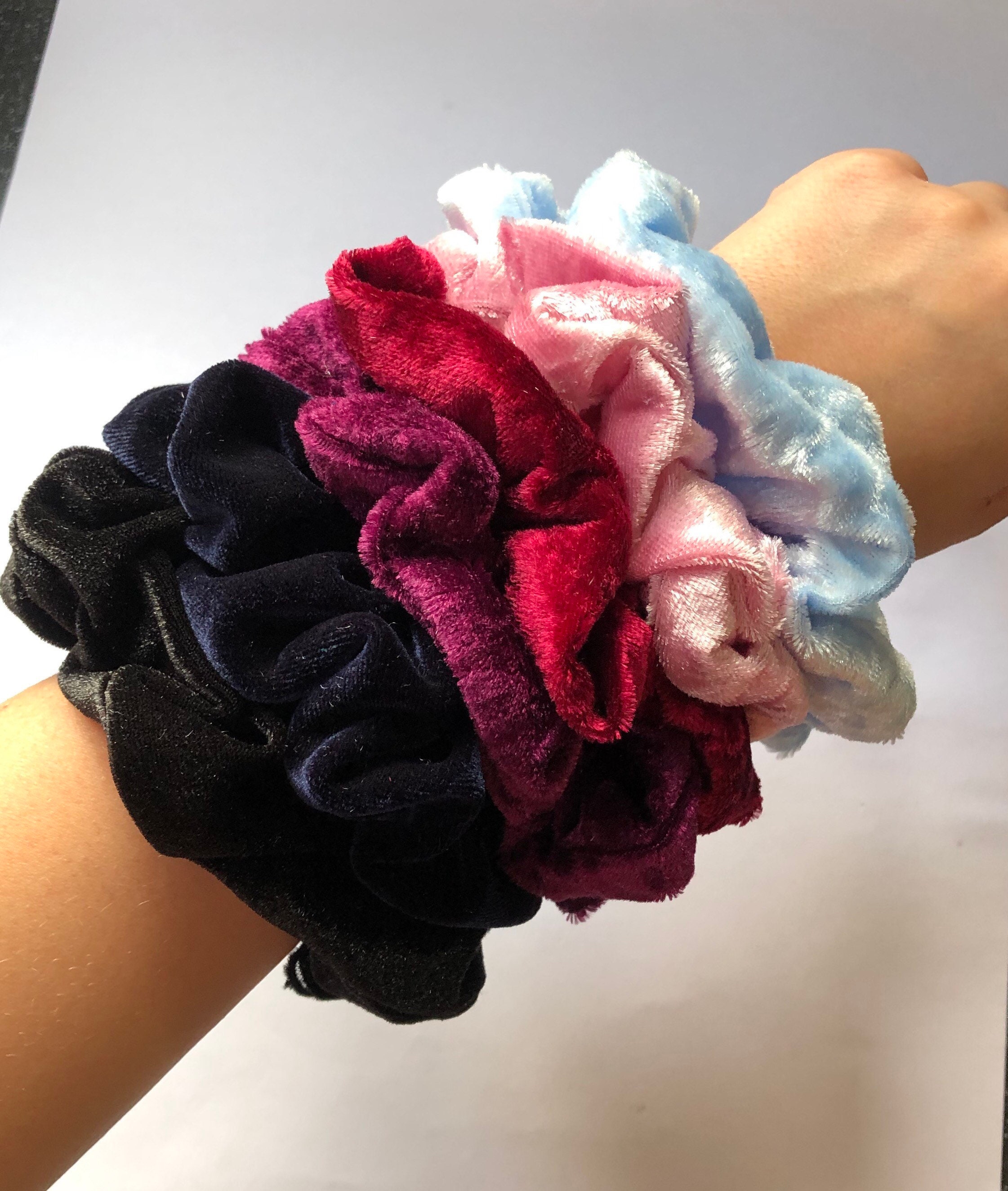 3 Pack Velvet Scrunchies Etsy UK