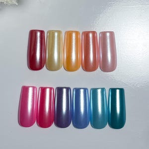 Chrome Press-On Nails | Summer nails | Spring nails | Solid color nails | Girly nails | Reusable nails