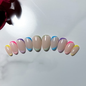 Taste the Rainbow Press On Nails | Abstract nails | Colorful nails | Spring nails | Summer nails | Glossy nails | Reusable nails