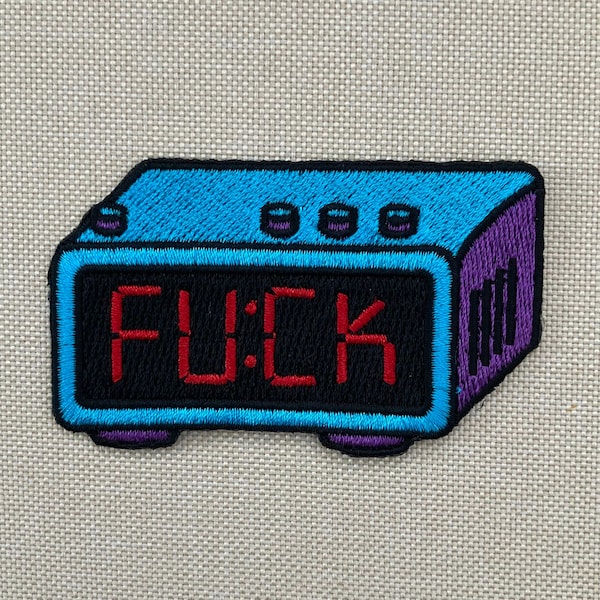 Urbanski Patch overslept again alarm clock not belongs to ironing 4.5 x 7.5 cm | Patch Application Ironing Image