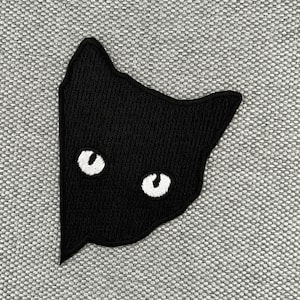 Urbanski patch mignon chat curieux à repasser 7 x 5,6 cm Application de patch thermocollant image 1