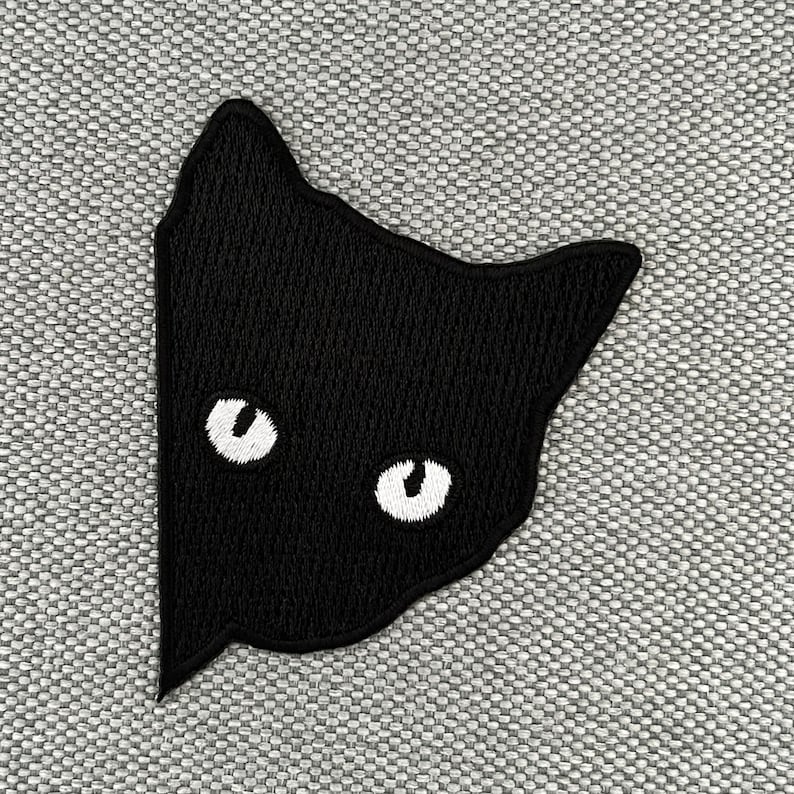 Urbanski patch mignon chat curieux à repasser 7 x 5,6 cm Application de patch thermocollant image 1