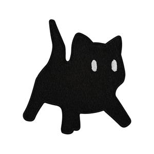 Urbanski Patch shocked black cat shocked black cat to iron on 7.5 x 7 cm | Patch application iron-on image