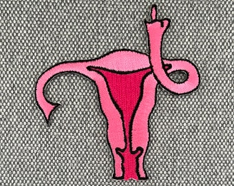 Urbanski Patch Womb Uterus Shows Finger for Ironing 7.1 x 6.8 cm | Patch Application Ironing Image