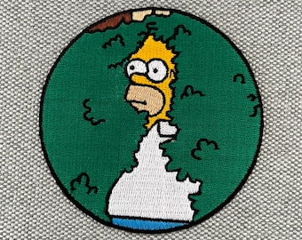 Urbanski Patch Homer Simpson disappears into the bush meme to iron on 8 x 8 cm | Patch application iron-on