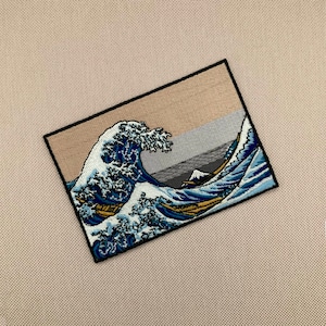 Urbanski Patch The Great Wave off Kanagawa zum Aufbügeln 7 x 10 cm Aufnäher Applikation Bügelbild Bild 2