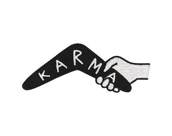 Urbanski Patch Karma Boomerang for ironing 4 x 10 cm | Patch application iron-on image