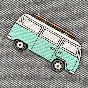 Urbanski Patch Surfer Van Bus en turquoise pour le repassage 5 x 9,2 cm Image de repassage de lapplication de patch image 3