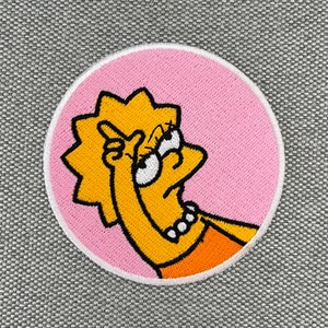 Urbanski Patch Lisa Simpson zeigt Loser zum Aufbügeln 7,5 x 7,5 cm Aufnäher Applikation Bügelbild Bild 3