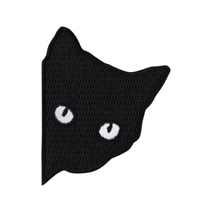 Urbanski patch schattige nieuwsgierige kat om op te strijken 7 x 5,6 cm | Patch-applicatie opstrijkbare afbeelding