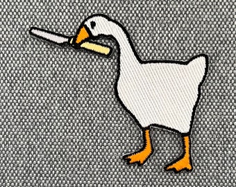 Urbanski Patch Goose avec couteau angry Goose pour repasser 8 x 8 cm | Image de repassage de l’application de patch