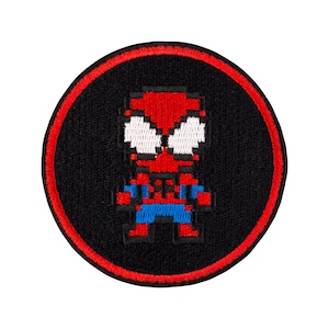 Urbanski Patch Cute Mini Superheroes in 8-bit Pixel Design for Ironing 8 x 8 cm | Patch Application Iron-On