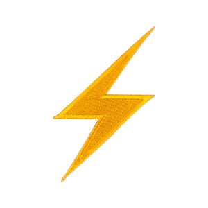 May include: A gold embroidered lightning bolt patch.