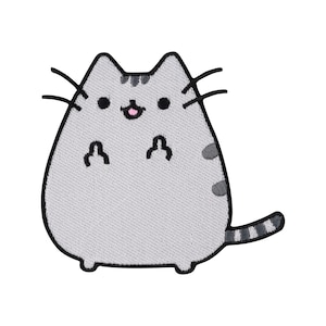 Parche termoadhesivo Urbanski con diseño de un lindo gato regordete mostrando el dedo, 9,1 x 10,1 cm | Parche termoadhesivo